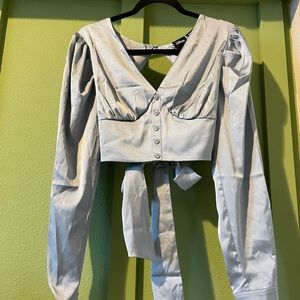 Eggie and Disney Collab Open Back Long Sleeve Blouse